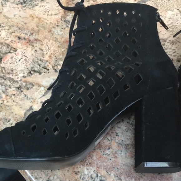 Steven madden suede block heel open toes pumps - Picture 6 of 8